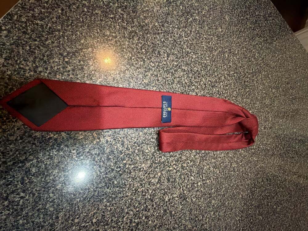Stafford Tailored Culture Red Textured Woven Necktie